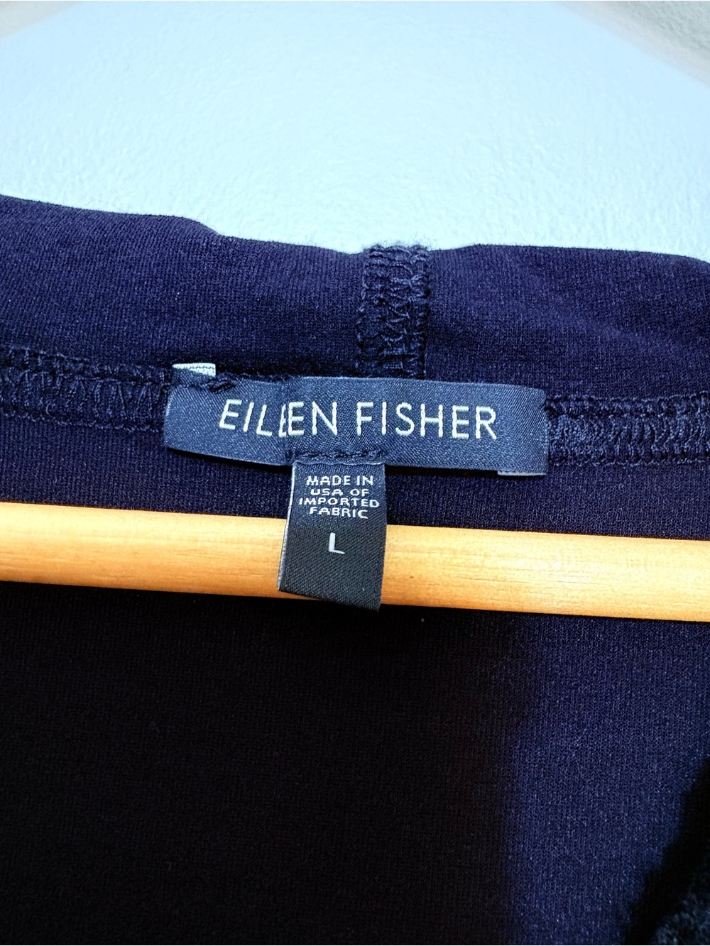 Eileen Fisher Black Asymmetric Full Zip Hoodie Jacket Size L - Picture 2 of 6